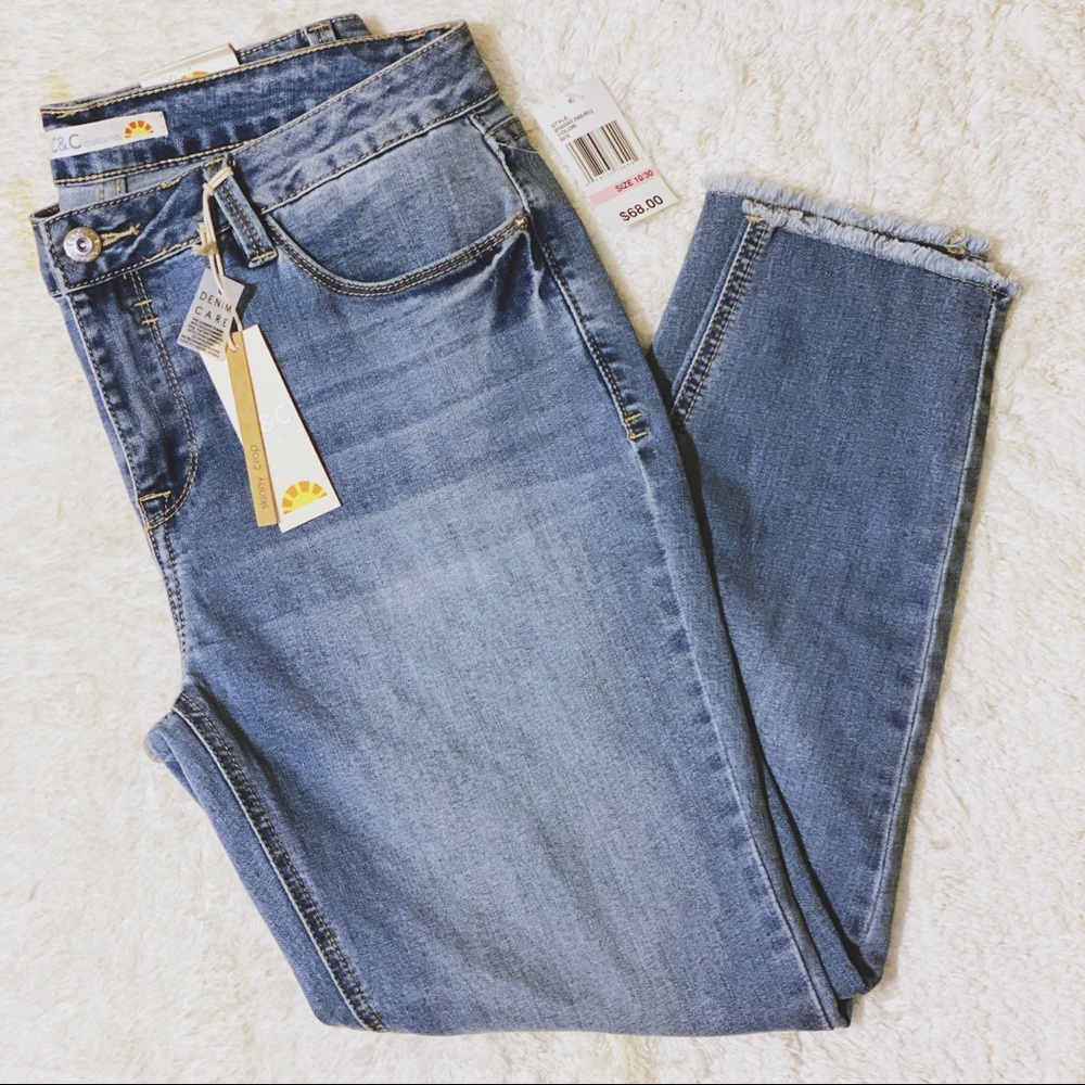 C&C California High Rise Skinny Crop Raw Hem Jeans